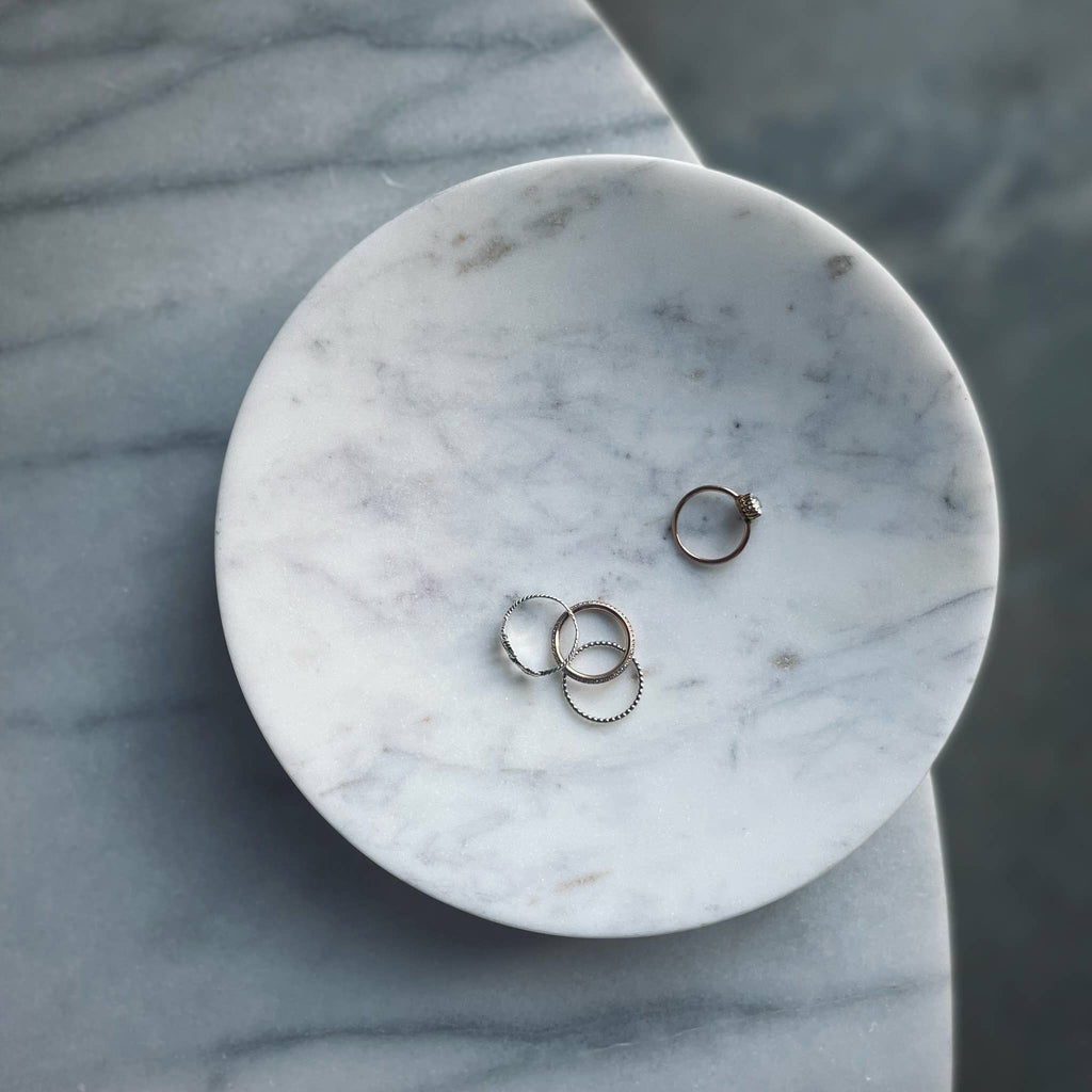 Minimal Marble Bowl | Como Pearl White