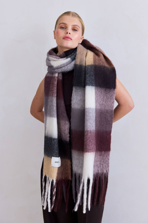 Recycled Soft Scarf | Reykjavik Purple + Brown