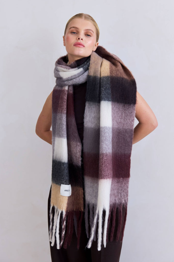 Recycled Soft Scarf | Reykjavik Purple + Brown