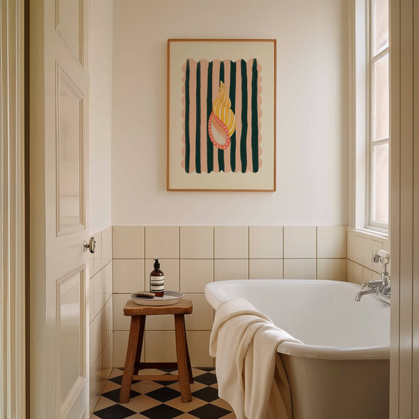 Coastal Art Print | Yellow Stripe A4