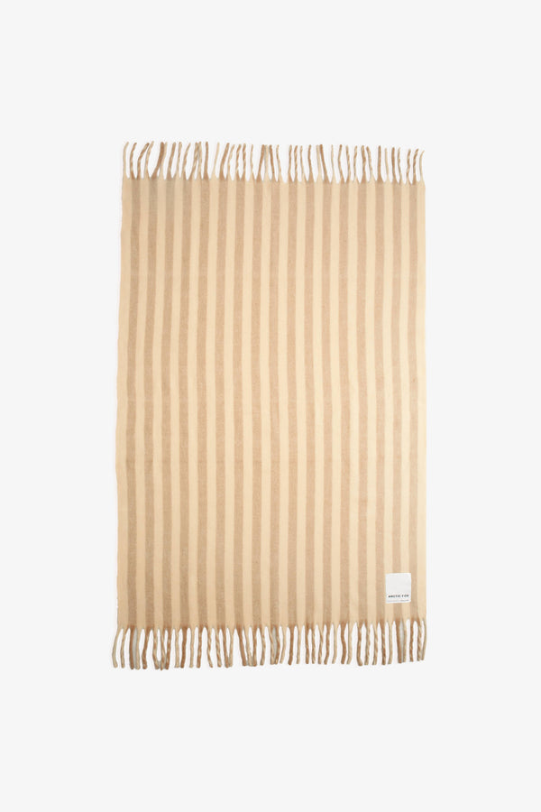 Recycled Soft Throw |  Wool Stripe Pale Taupe 24