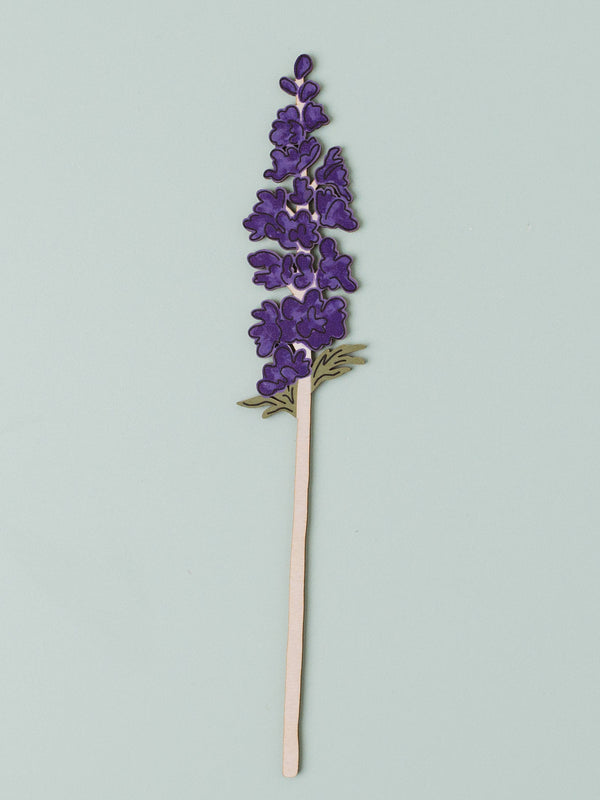Floral Wooden Decoration | Delphinium July