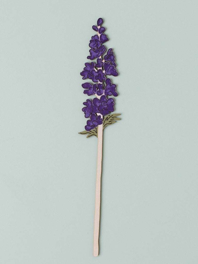 Floral Wooden Decoration | Delphinium July
