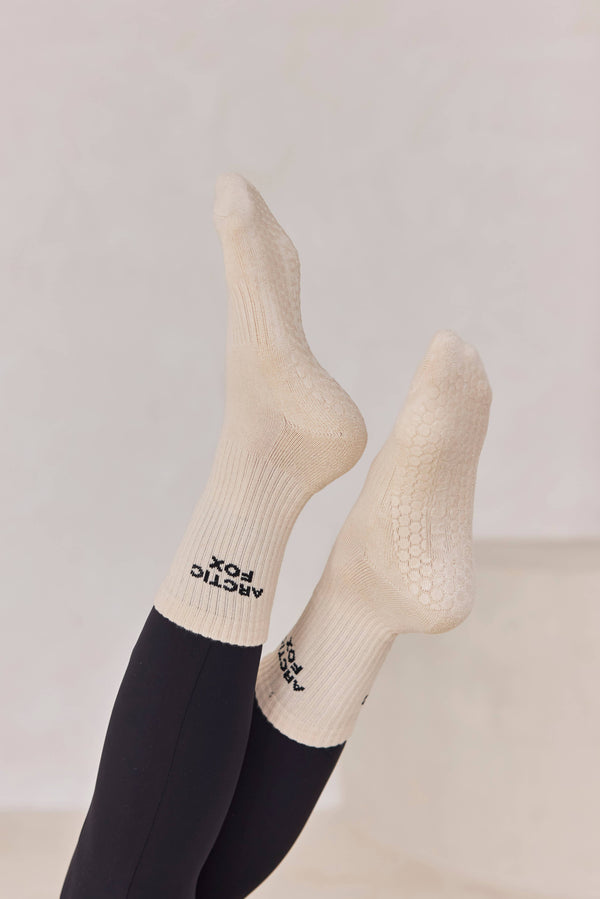 Natural Bamboo Socks | Grip Pale Lilac