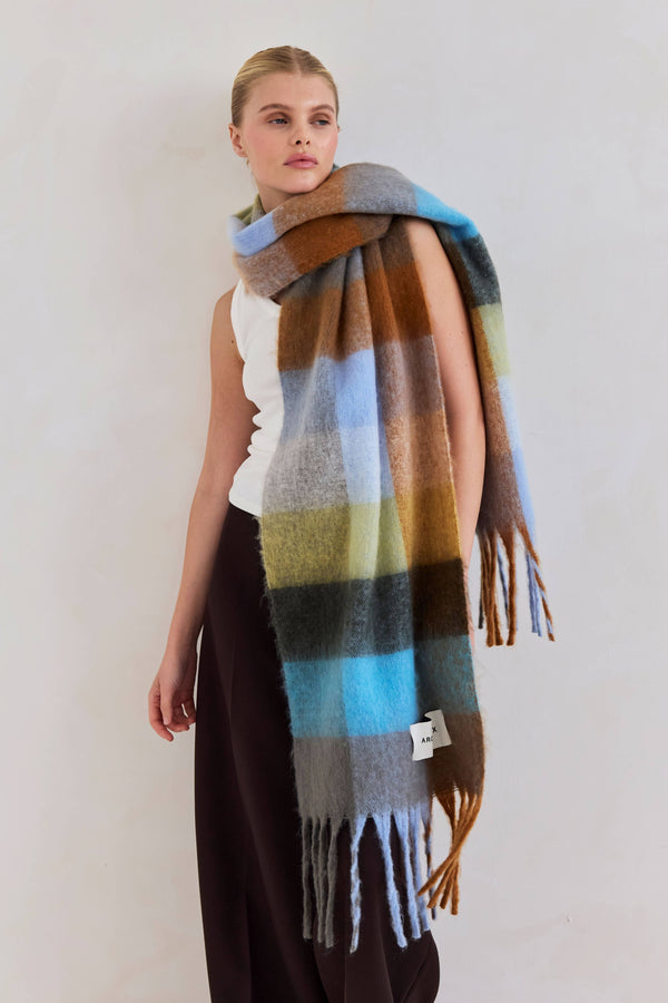 Recycled Soft Scarf | Reykjavik Blue + Orange