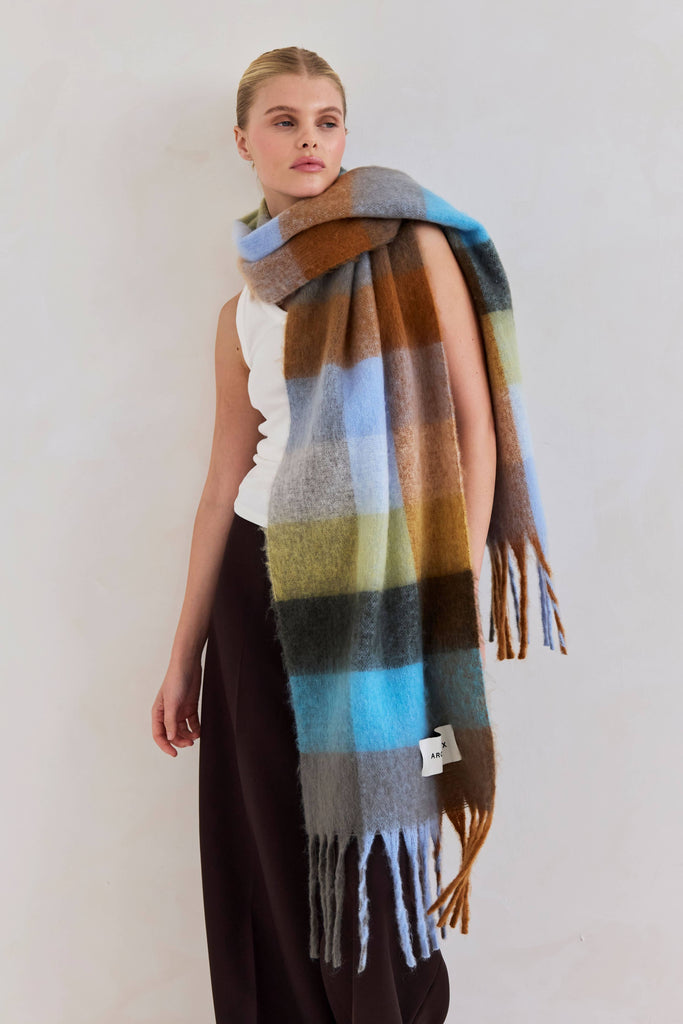 Recycled Soft Scarf | Reykjavik Blue + Orange
