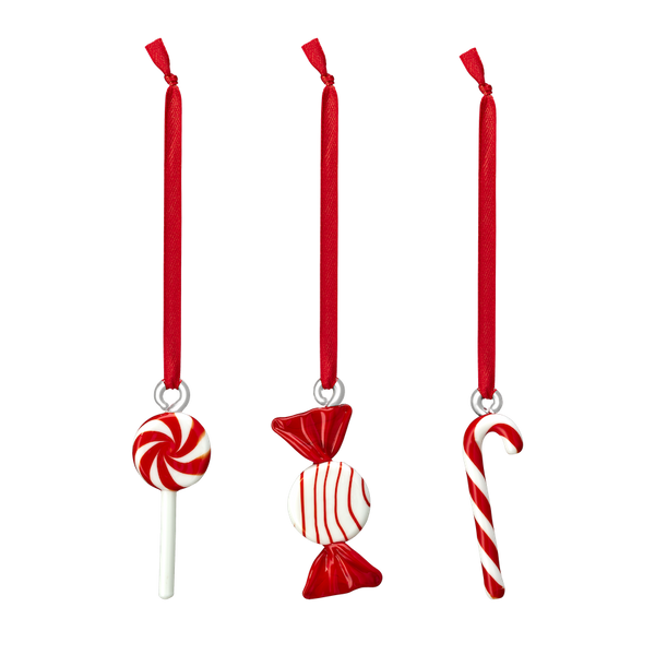 MUURLA | Christmas Decoration Sweet Candy Canes | Set Of 3 | Red