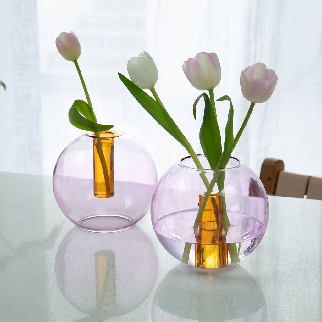 Glass Bubble Glass | Lilac + Peach