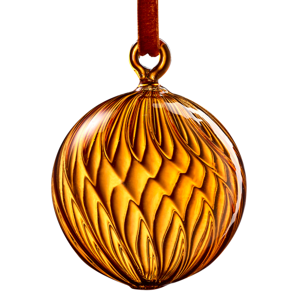 Christmas Glass Bauble | Amber 6cm