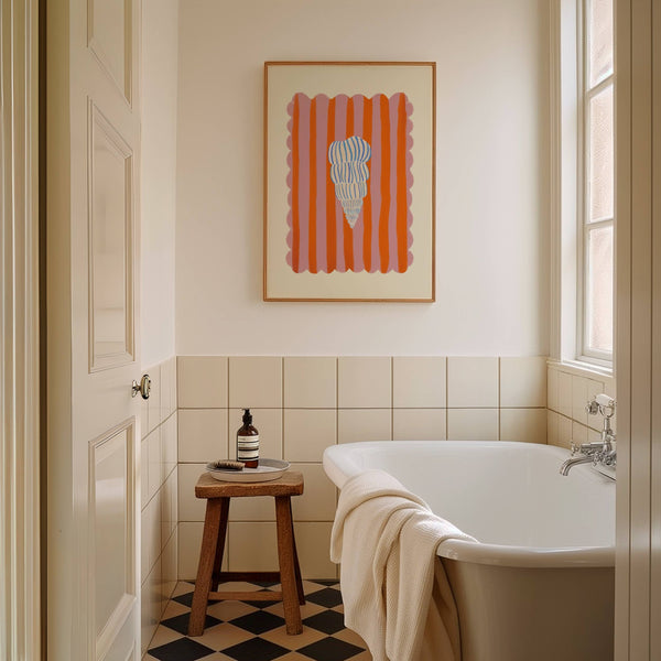 Coastal Art Print | Blue Stripe A4