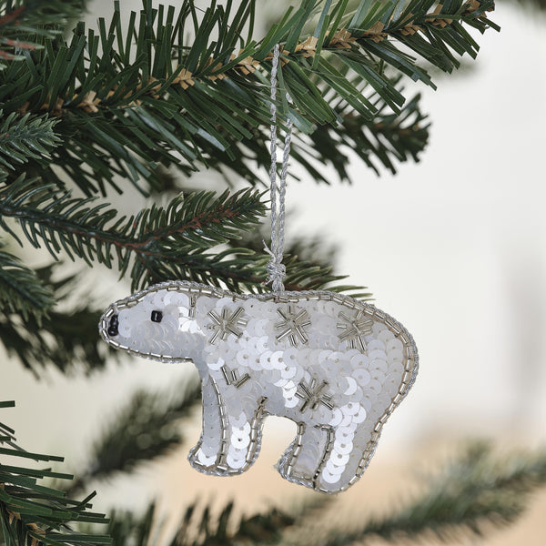 Luxury Embroidered Decoration | Polar Bear