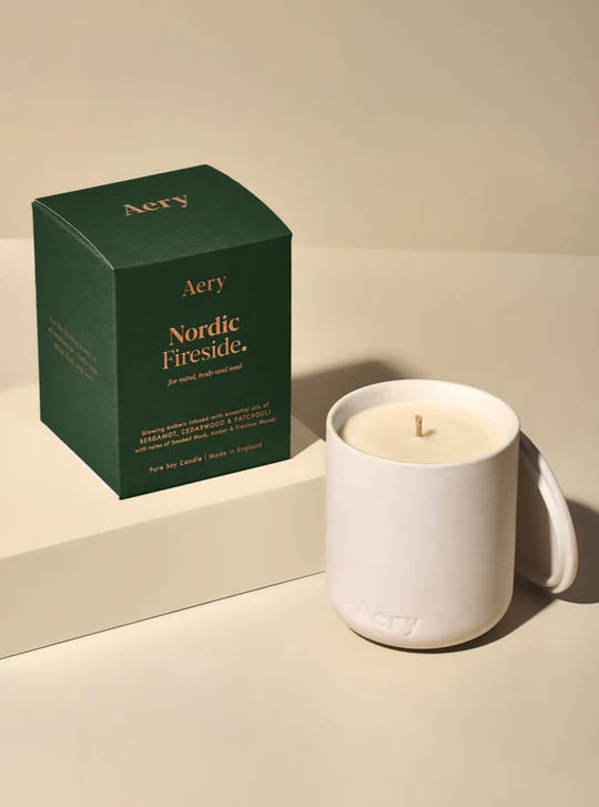 Ceramic Scented Candle | Nordic Fireside