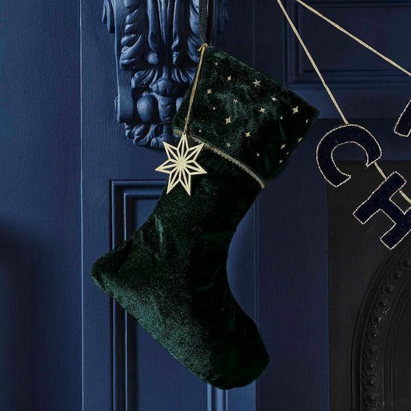 Christmas Festive Stocking | Green Velvet - NØRDEN