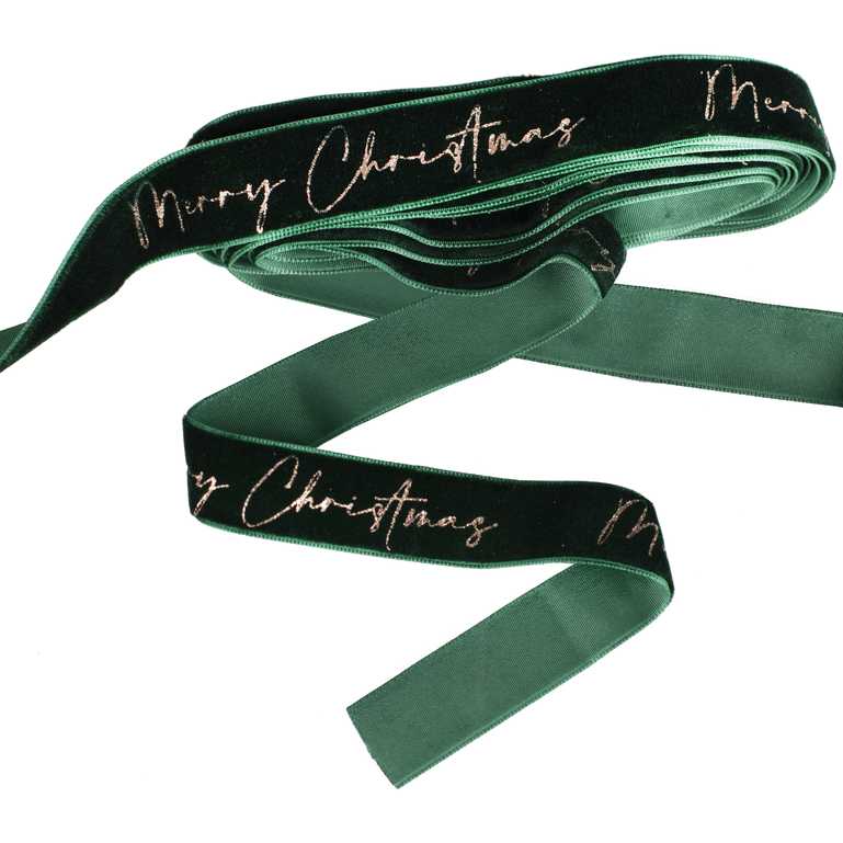 Christmas Gift Ribbon | Green Velvet - NØRDEN