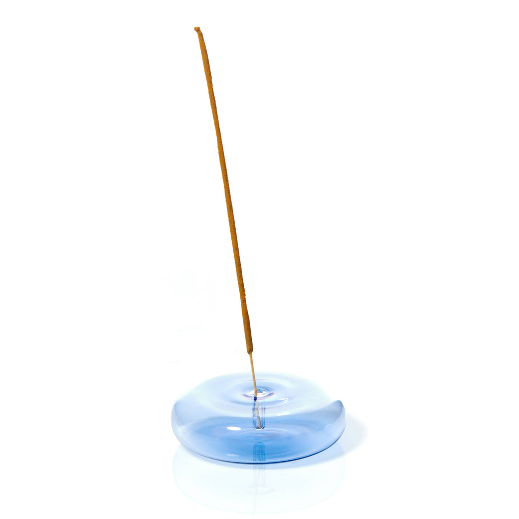 Glass Incense Holder | Blue Dimple - NØRDEN