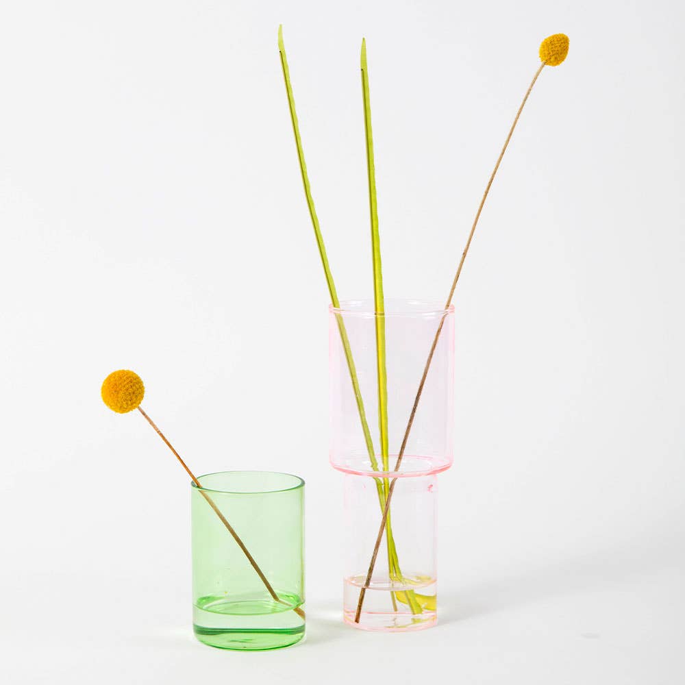 Glass Stacking Vase | Green & Pink - NØRDEN