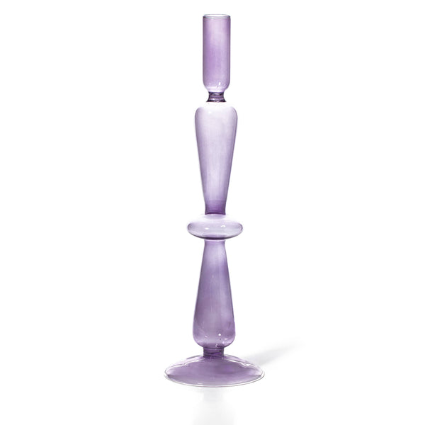 Glass Sculptural Candlestick | Lilac - NØRDEN