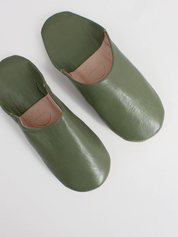 Handmade Babouche Slippers | Olive - NØRDEN