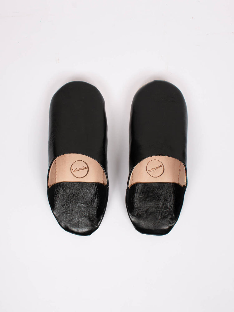 Handmade Babouche Slippers | Black - NØRDEN