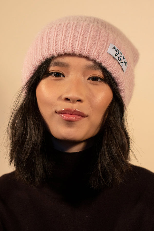 Mohair Beanie Hat | Dusty Pink Original - NØRDEN