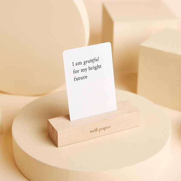 Wood Bloc Card Stand - Mindfulness Card Deck Accessory - NØRDEN