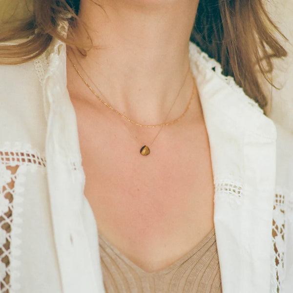 Crystal Minimal Necklace | Tigers Eye - NØRDEN