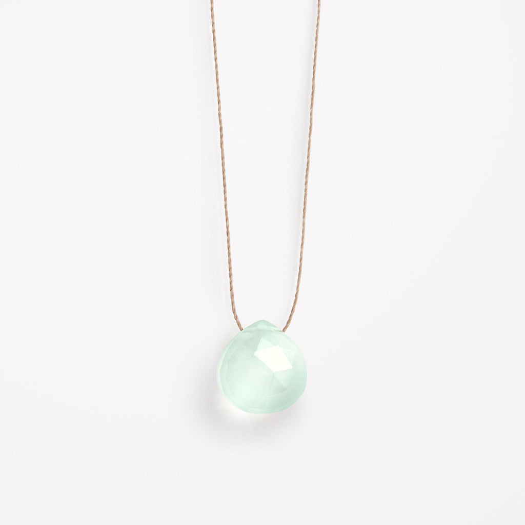 Crystal Minimal Necklace | Sea Glass Chalcedony - NØRDEN